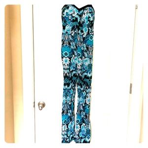 Spaghetti strap print romper